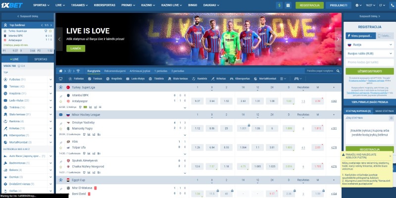 1xBet Latvija - Sporta totalizator un casino