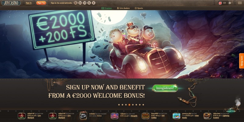 Joycasino mājas lapa